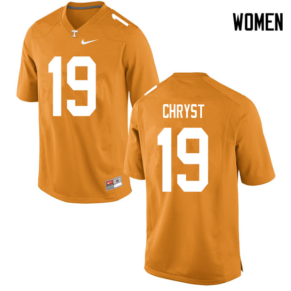 Women #19 Keller Chryst Tennessee Volunteers College Football Jerseys Sale-Orange